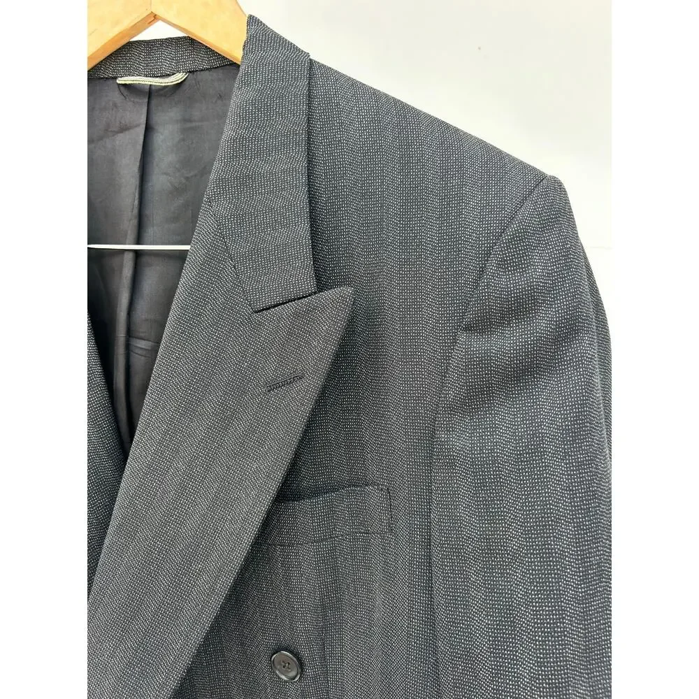 Vintage Christian Dior Oversized Blazer Suit Jacket Wool Designer Charcoal Gray - Picture 8 of 11